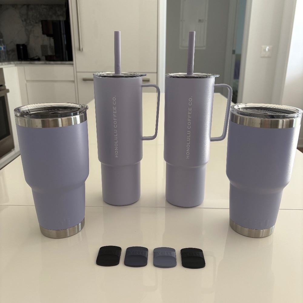 2 X YETI 30 oz Stackable Rambler + 2 X MiiR 32 oz Tumbler with Straw